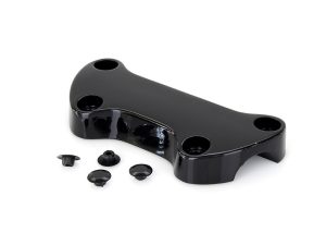 Plain Handlebar Top Clamp - Black. Fits HD Big Twin 1974up and Sportster 1974-2021.