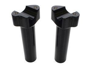 6in. Tall Risers with 1-1/4in. Thick Base - Gloss Black. Fits 1in. Handlebar.